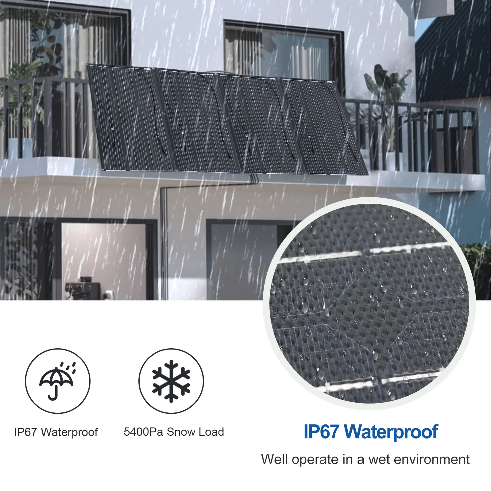 ETFE لوحة شمسية مرنة 100 واط 200 واط 300 واط 12 فولت 24 فولت وحدة كهروضوئية أحادية البلورية