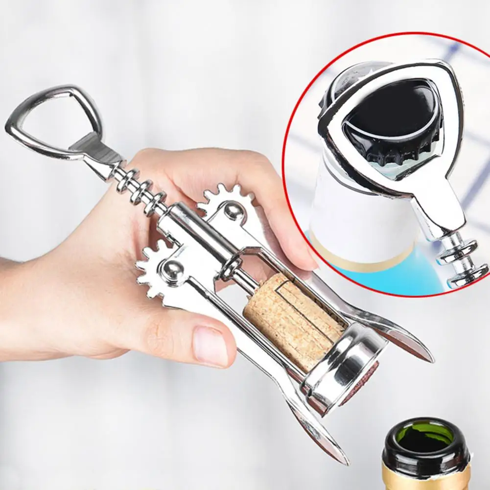 

Wine Opener Alloy Wing Corkscrew Heavy Duty Corkscrew Beer Opener Multifunctional Bottle Opener Wine Cork Remover Kitchen Gadget