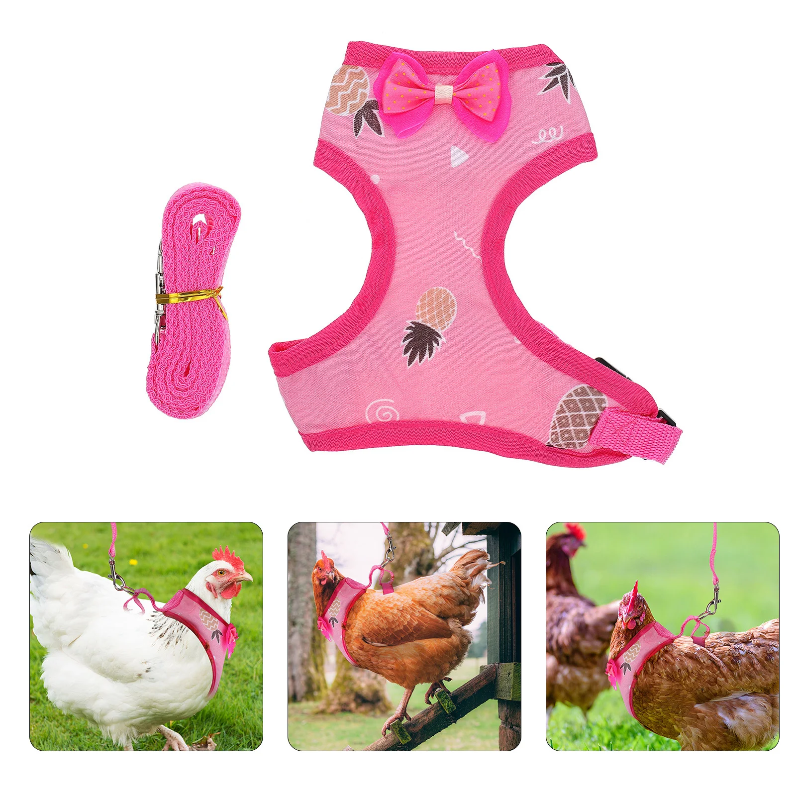 

1Set Adjustable Chicken Leash and Harness Set for Pet Hen Outdoor Walking Comfortable Rooster Pulling Rope Hen Leash