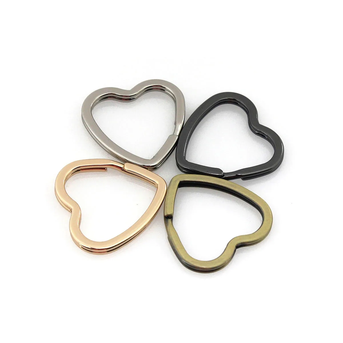 5pcs Metal New Style Heart Shape Split Rings Double Loop Keyring Fashion Keychain Keys Holder DIY Leather Craft Hardware