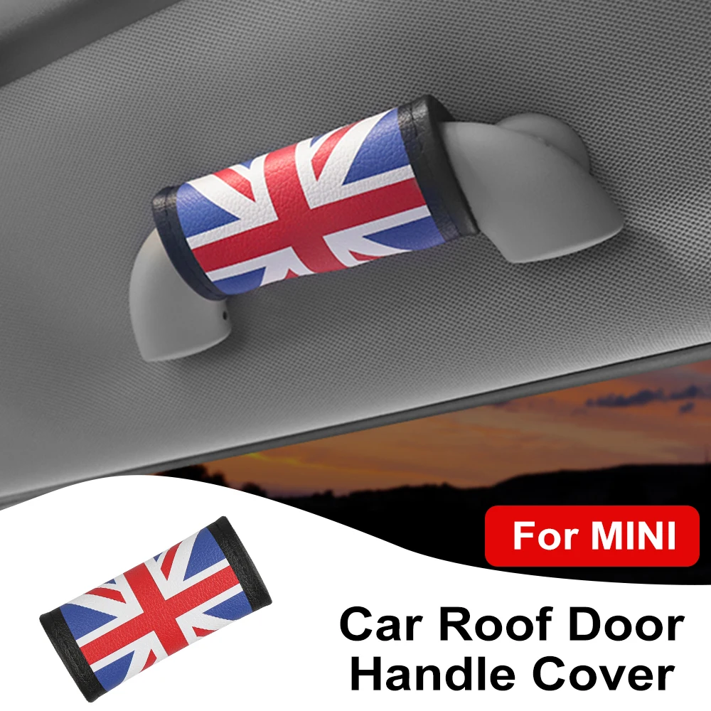 

Car Interior Roof Door Leather Handle Protective Cover For MINI Cooper S One R55 R56 F55 F56 F57 Decoration Auto Accessories