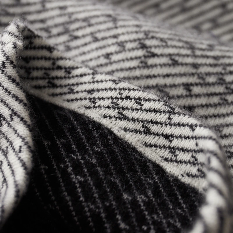 High Quality Autumn Winter Men Wool Trousers New Style Jacquard Drawstring Straight Cashmere Pants Man 100% Merino Wool Trousers