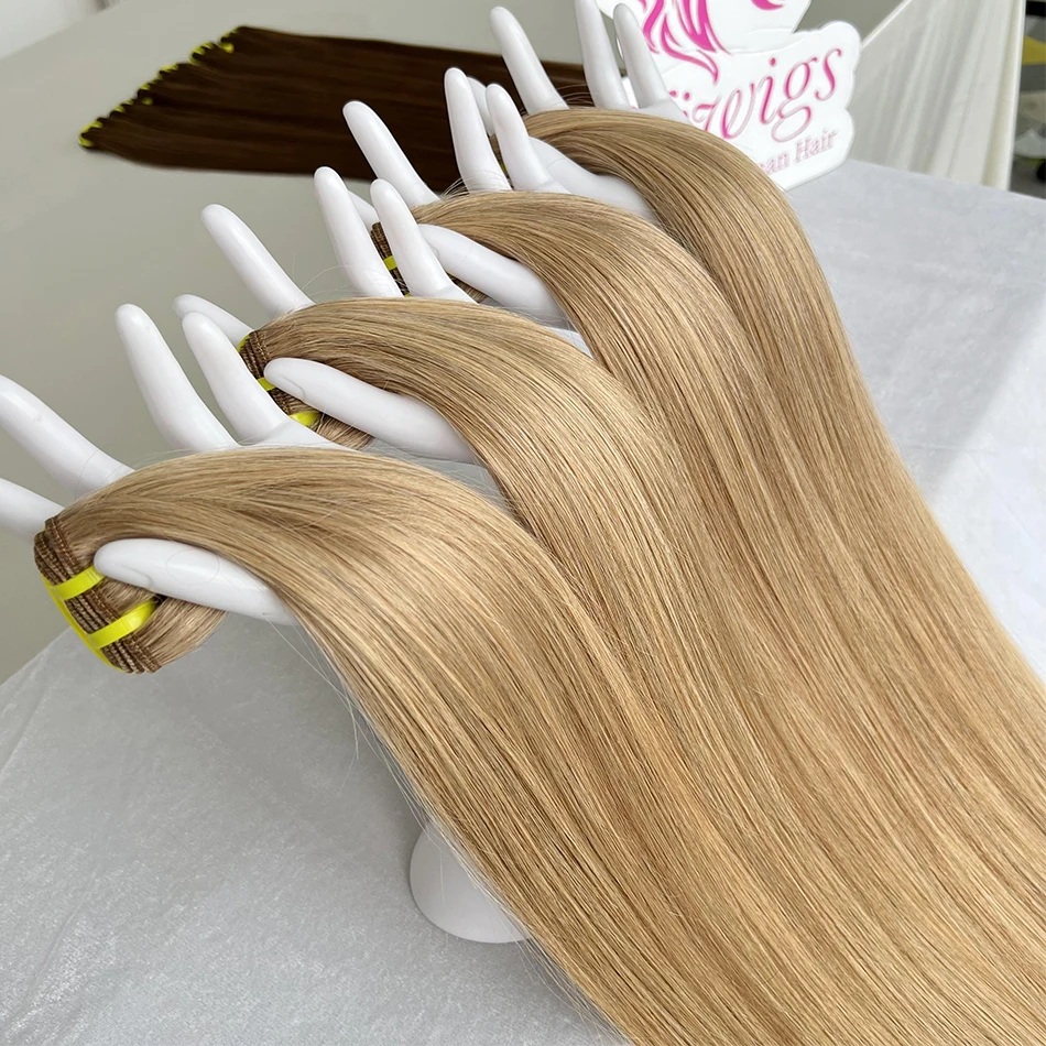 Yiwigs 10A Grade #27 Honey Blonde Colored Straight 100% Raw Human Hair Bundles 10-24 inches Hair Weave Extensions For Women