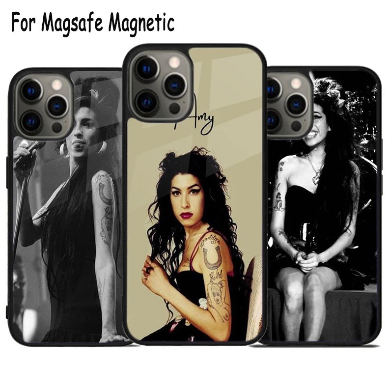 

Amy Winehouse Wireless Charge Magsafe Phone Case For iPhone 15 16 14 13 11 12 Pro Max Plus Magnetic Bumper Cover