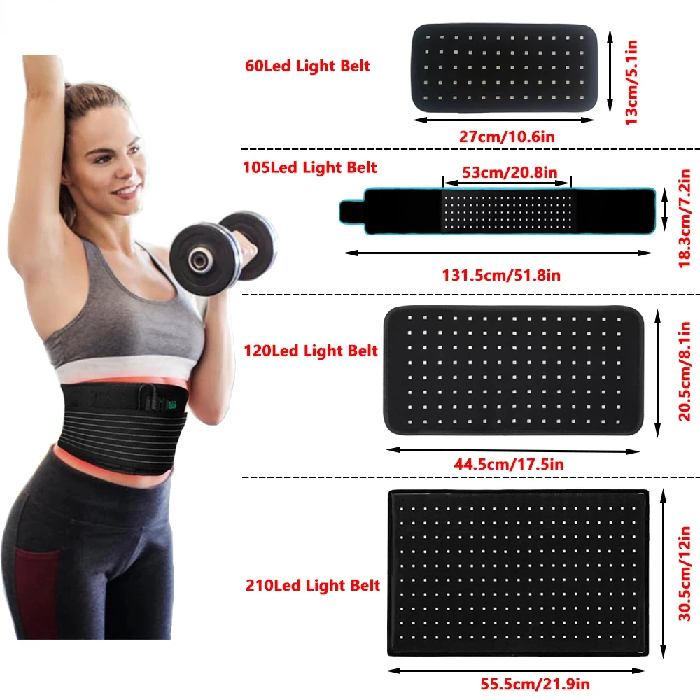 

Red light infrared light band 660nm and 850nm, full body burn, fat pack, weight loss machine waist pad to relieve body fatigue,