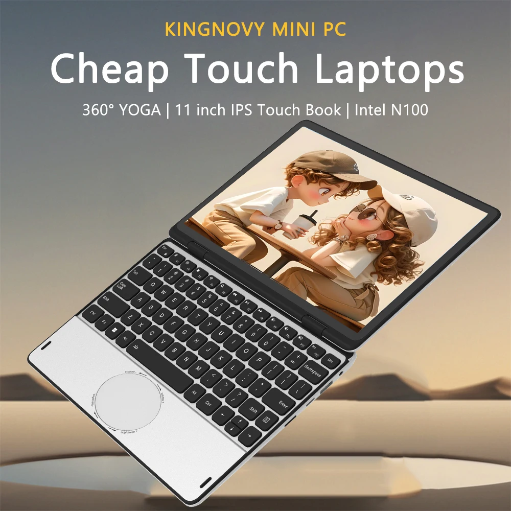 10.95 "2-in-1คอมพิวเตอร์ขนาดเล็กแล็ปท็อป FHD หน้าจอสัมผัส Intel N100สูงสุด32GB RAM จัดเก็บ2TGB โน๊ตบุ๊คปากกาดิจิตอลตัวเลือก Win 11 WIFI