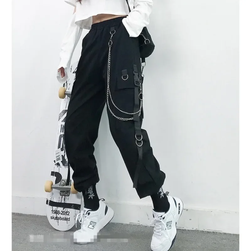 Korean Fashion Cargo Pants Women Black Hip Hop Casual Sweatpants Male Female Joggers Trousers Y2k Streetwear Baggy Pants