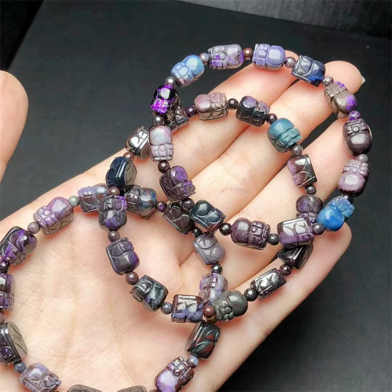 

Natural Sugilite Pixiu Bracelet Handmade Women Healing Gemstone Crystal Strand Bangles Lovers Girlfriend 1PCS