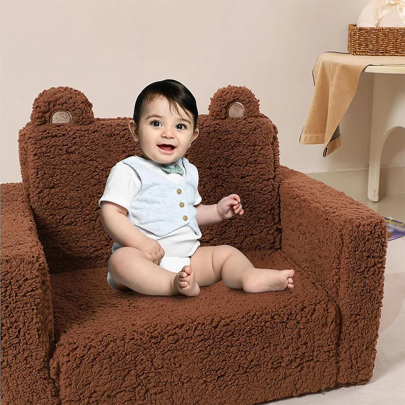 

Cross-border cotton velvet children's sofa, compressible rolled sponge sofa, Amazon popular factory source supply