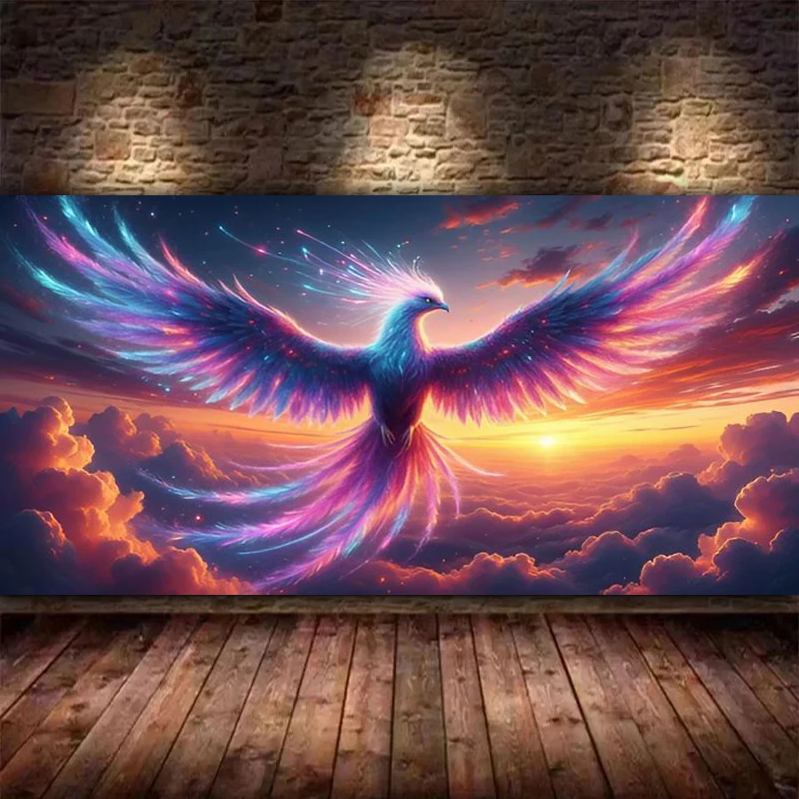 

Sunset Cloud God Bird Large Size Diy Diamond Painting Kits Landscape Full Square Round Drill Phoenix Mosaic Embroidery Picture