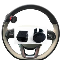 Botón de bocina inalámbrico para volante, 12V, negro, Universal + caja receptora, Kit de botones de bocina, interruptor de botón Universal para camión