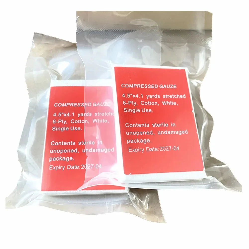 1pc Rescue Vacuum Sealed Compressed Sterile Medical Gauze Z-Fold Fabric Haemostatic Trauma Bleed Control Dressing Bandage