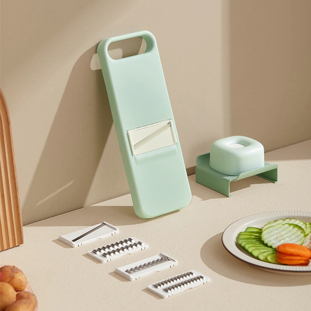 

Vegetable Chopper Hand Held Potato Veggies Light Green Slicer Material Easy Clean Protect Fingers Kitchen Tool Grater