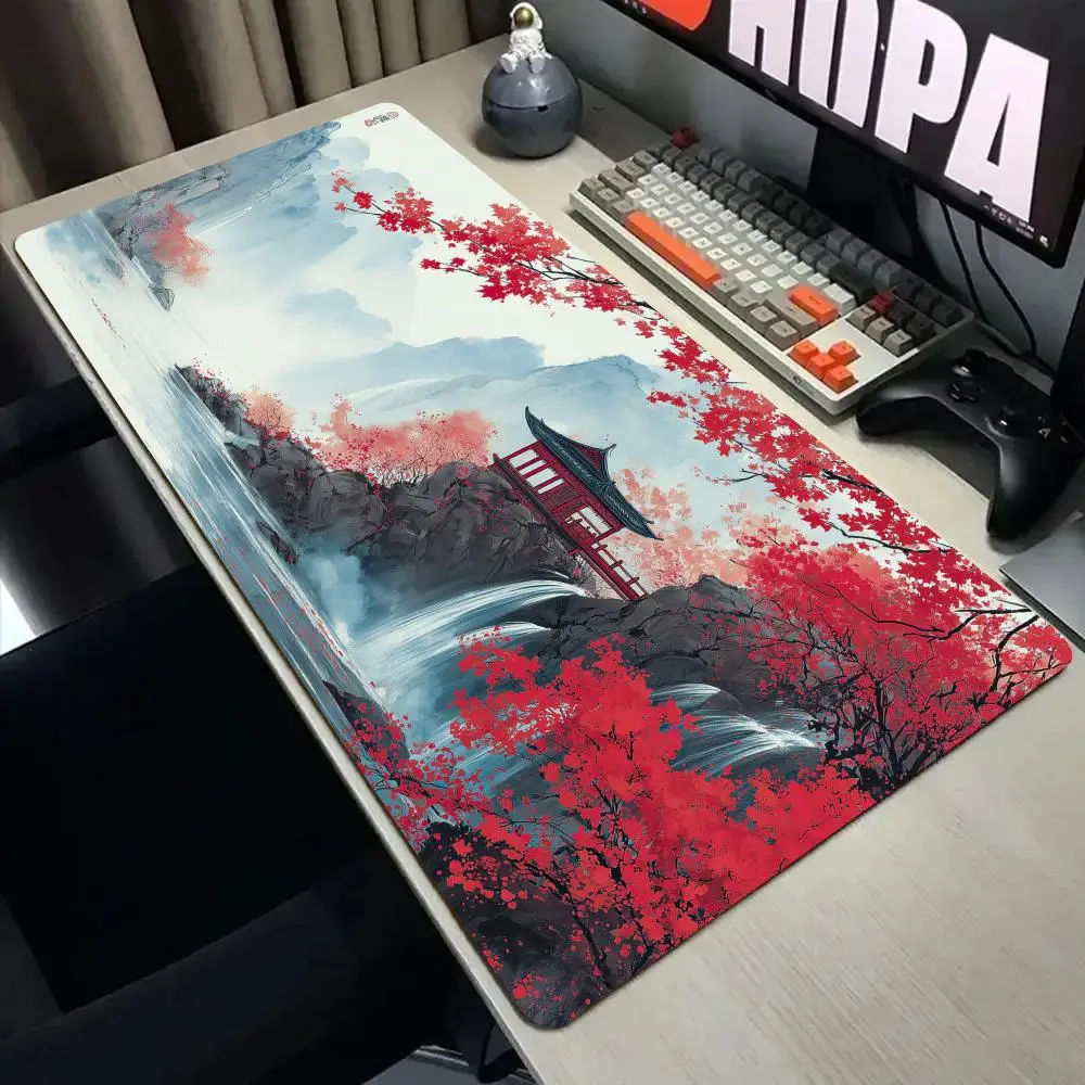 Artistic Landscape Scenery Mouse Pad Desk Mat with Stitched Edge xxl mousepads Rubber Anti-slip gamer Keyboard Rug gaming mats