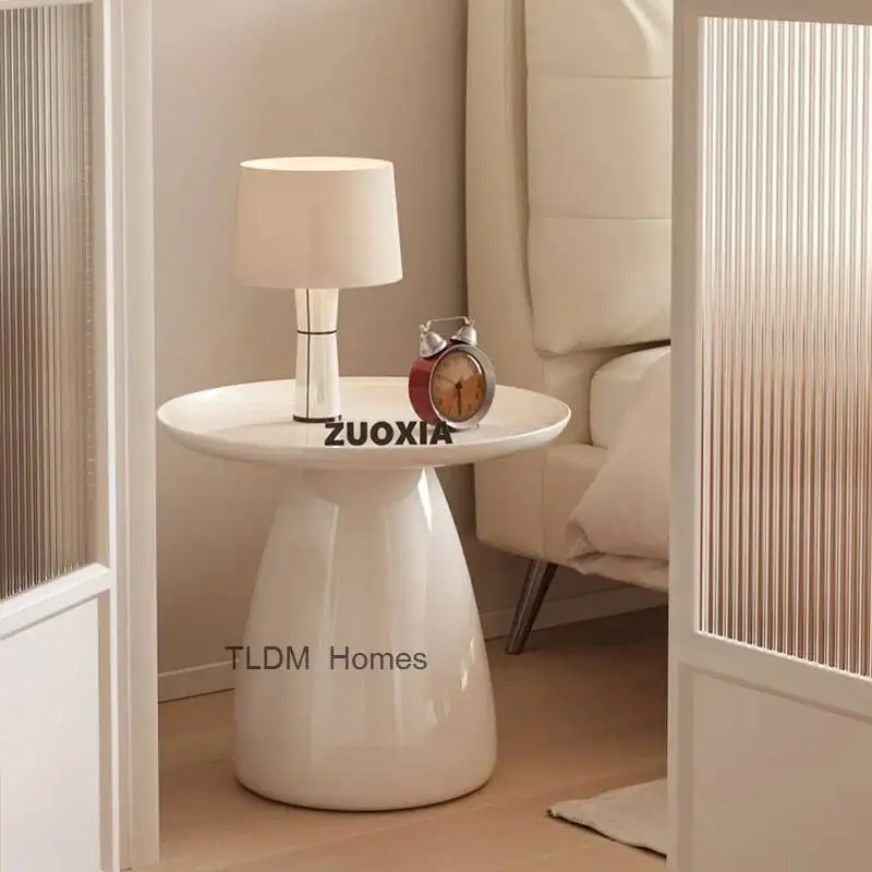 

Минималистичные скандинавские журнальные столики, круглые пластиковые белые уникальные приставные столики для гостиной, роскошная простая мебель для дома