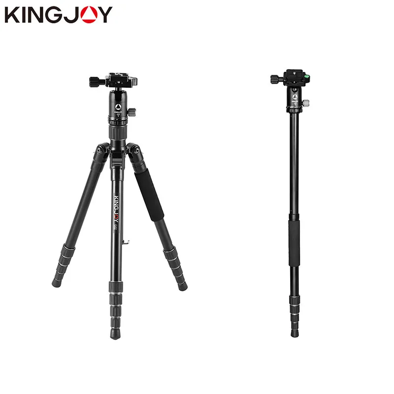 KINGJOY Camera Phone Tripod Alumium/Carbon Fiber DSLR Stand Holder with 143CM, Max. Load 10kg for Nikon, Sony, Canon and Gopro