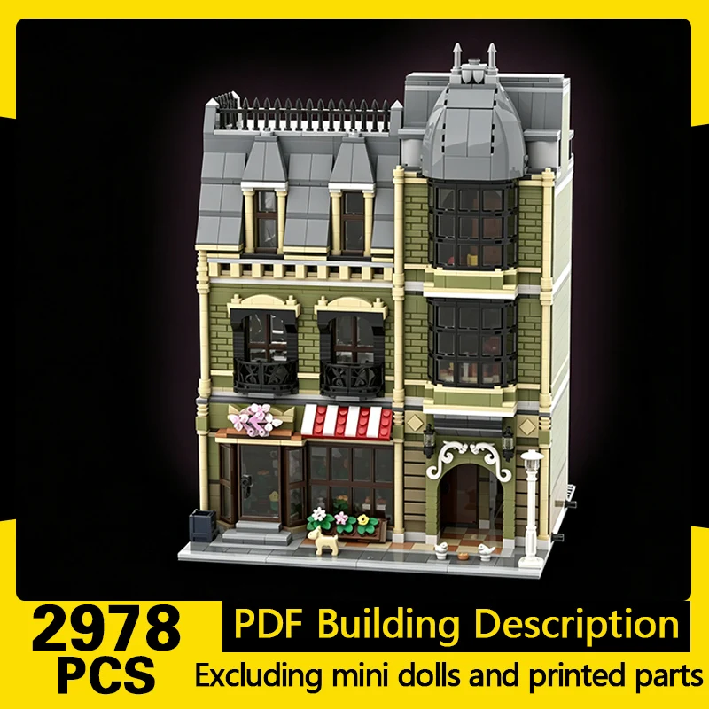 City Street View Model MOC Building Bricks High-Rise Green Florist Modular Technology Gifts Holiday Assemble Toys Suit Display