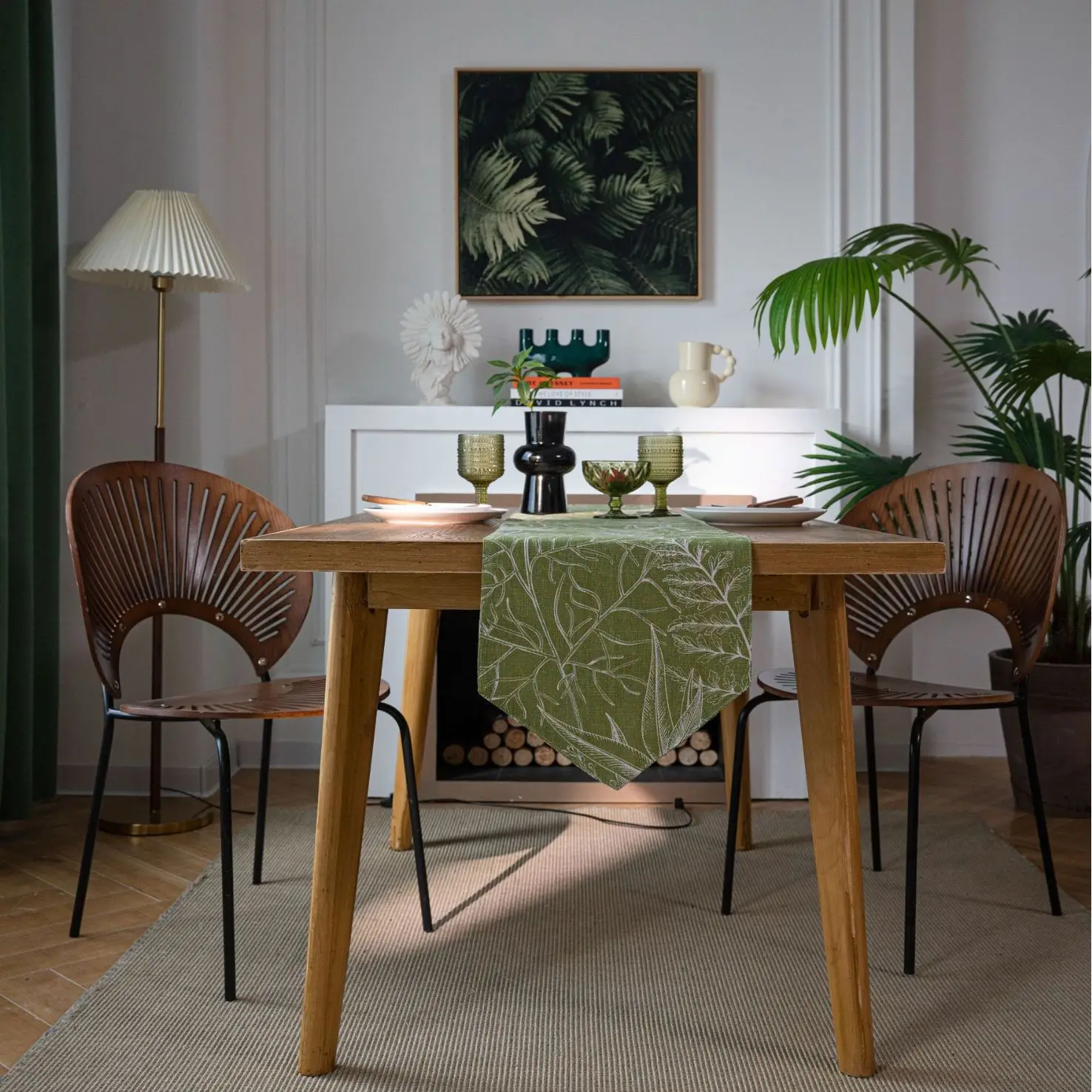 Yi Man Qi Yun Printed Table Runner Leaf Double Layer Craft Coffee Table American Country Simple Coffee Table TV Cabinet
