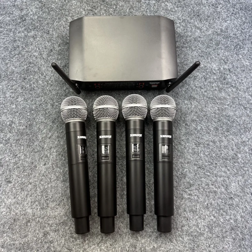 Original Shure SM58-V4 (1 Drag 4) Live Vocal Microphone Professional UHF Dynamic SHURE SM58 4-in-1 Wireless Microphone Set