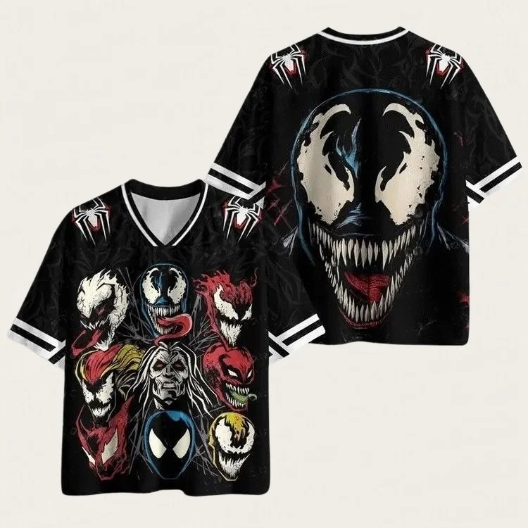 Eltern-Kind Spider Hero 3D-Druck Jersey, Rot-Blaues Kurzarm-T-Shirt mit Nummern, 100% Polyester Oberteile für Familien-Outfits – Detail 8
