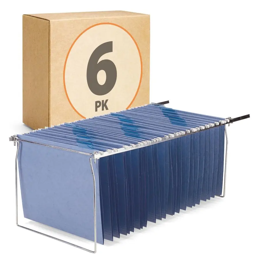 

Картотечные папки-органайзеры, формат Letter, стальные, 6 шт., 98620, серебристые