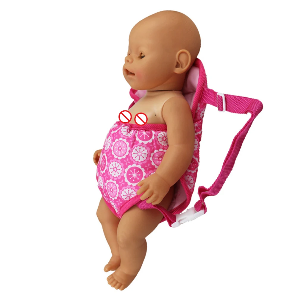 Newborn Doll Carrier Fit Outdoor Backpack with 43cm Baby Reborn Toy 18 inch American Dolls Portable Bag Accessories