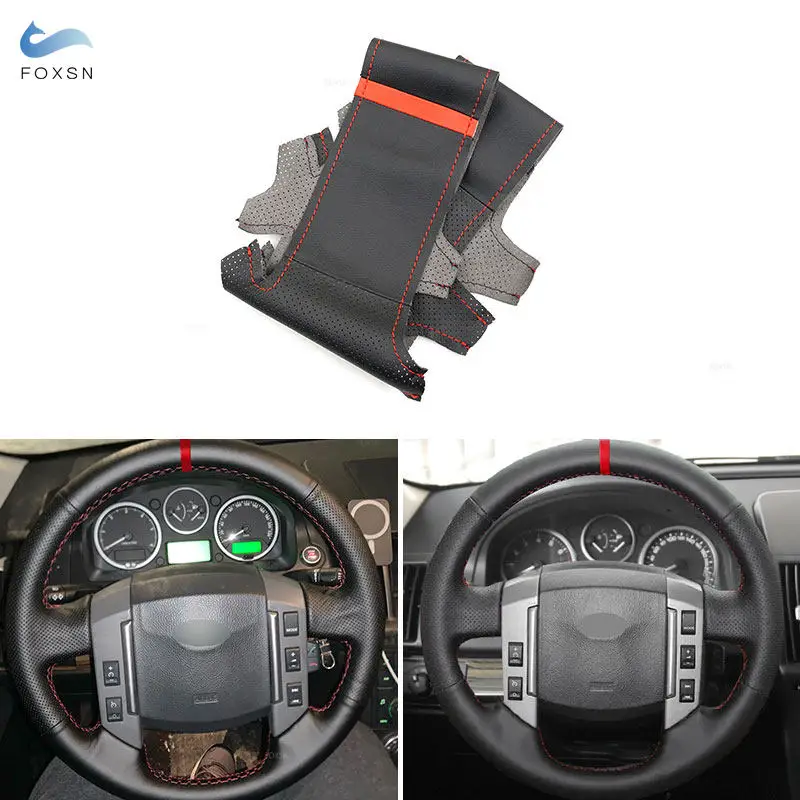 

Плетение на руль для Land Rover Freelander 2 2007 2008 2009 2010 2011 2012, внутренний чехол на руль автомобиля, кожаная отделка