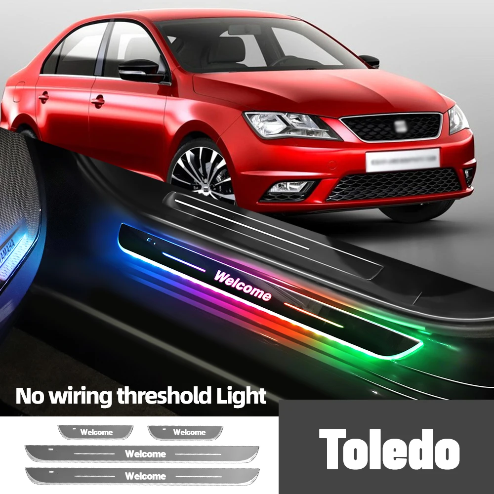 

For Seat Toledo 1M 5P KG MK2 NK3 MK4 1999-2019 Car Door Sill Light Customized Logo LED Welcome Threshold Pedal Lamp Accessories