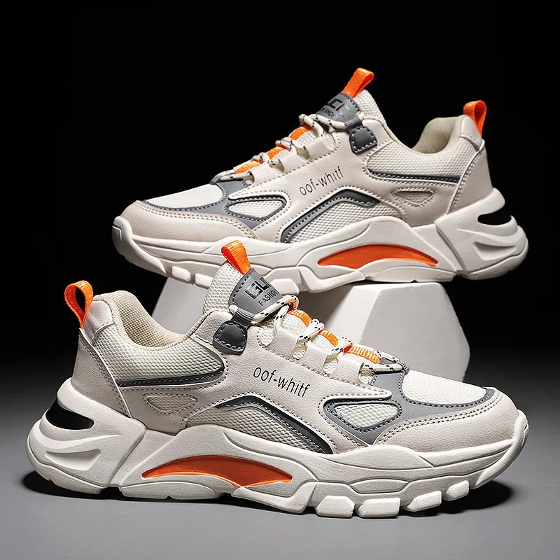 Men's Shoes Sneakers Lace Up 2025 New Spring Breathable Casual Sneakers Leisure Soled Comfort Non Slip Outdoor Running Shoes image 2