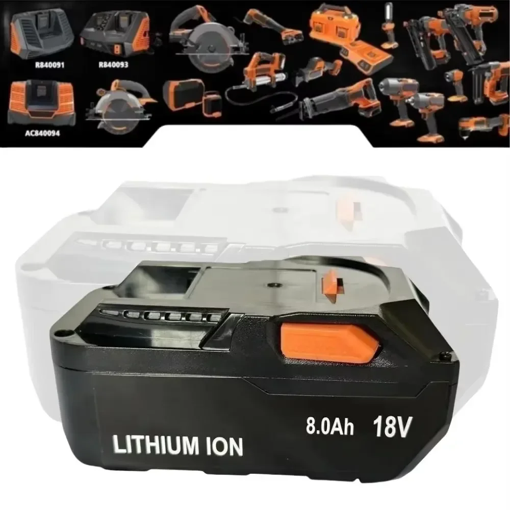 🎠18V 8.0AH Lithium Ion For AEG Battery For RIDGID R840087 R840085 L1815R L1850R L1830R R840083 Cordless Power Tool Series🛡️ view 6