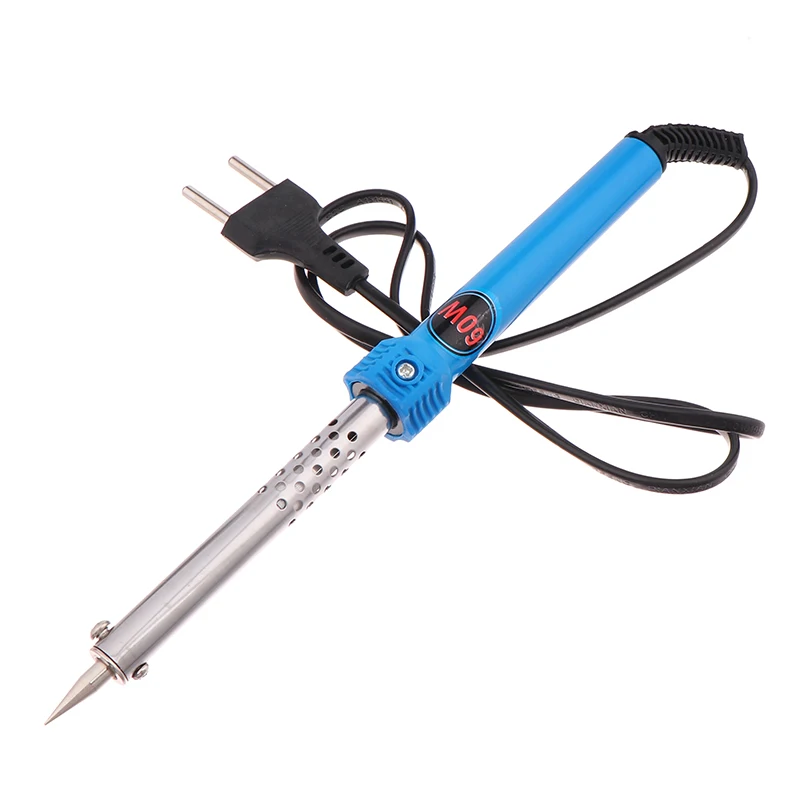 Blue EU 220V 60W Soldering Iron Rubber Grip Multi Purpose Tip Home Use Tip Pen Welding Solder Rework Station Heat Repair Tools