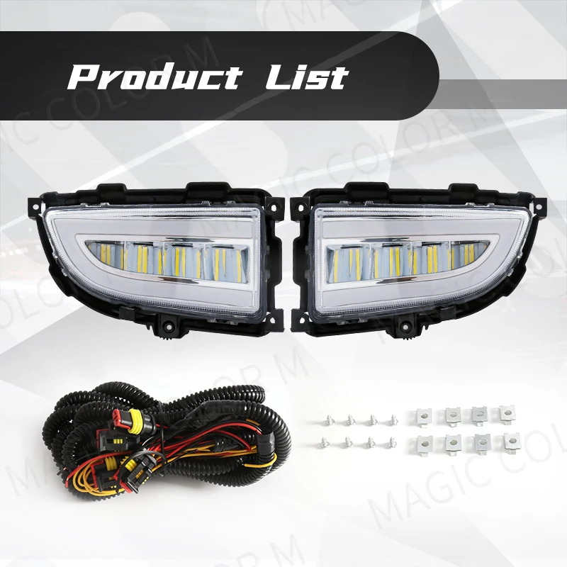 LED DRL Headlight for Mitsubishi Lancer 2004 2005 2006 Daytime Running Light White Yellow Turn Signal Front Bumper Fog Lamp 12V