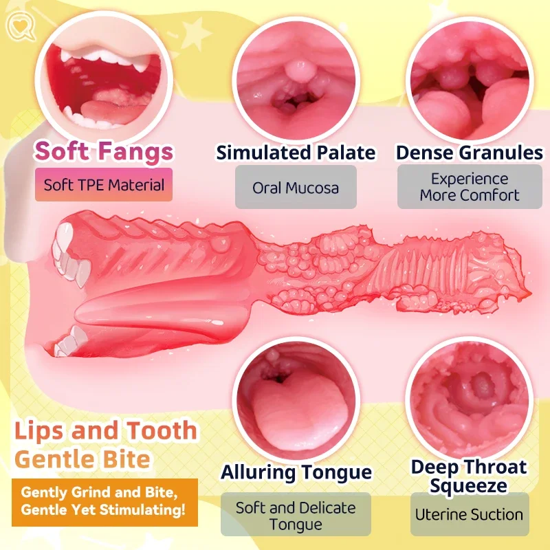 YUU ذكر الاستمناء واقعية الفم الحلق العميق جيب كس اللسان مع الأسنان اللسان الجنس لعب للرجال الاستمناء الجنس عن طريق الفم