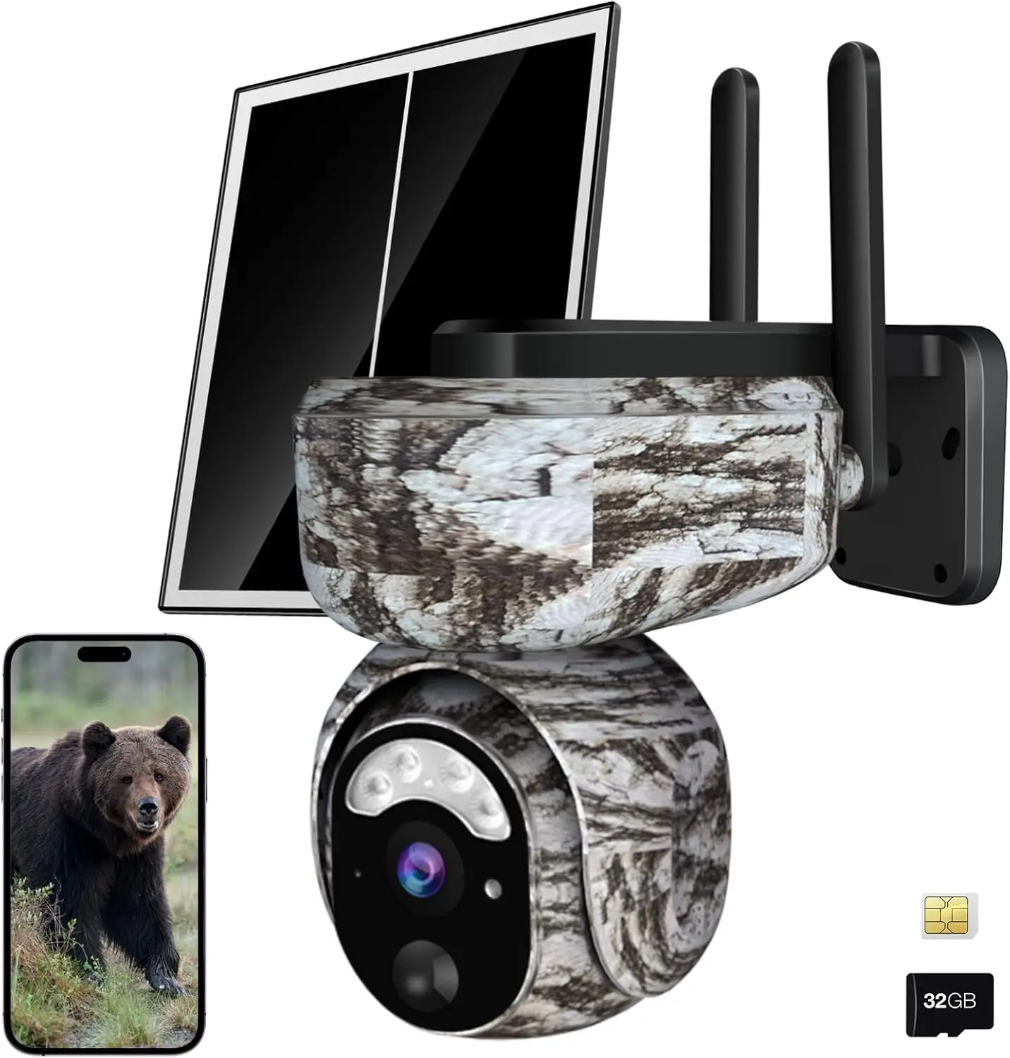 

Link 4G Motion Activated Cellular Trail Camera, 1080P Video Live View, IP66 Wireless Solar Game Cameras with Night Vision,