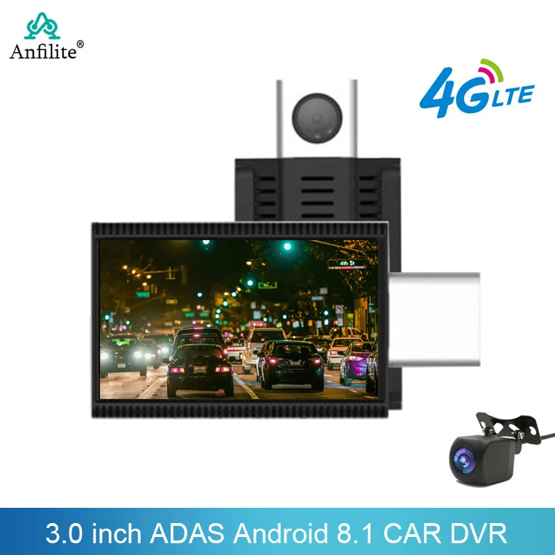 

3 Inch Android 8.1 Car DVR ADAS 4G Dash Camera Dash cam 1080P Rearview Camera Video Recorder GPS WiFi Dual Lens Dvrs 24H Park