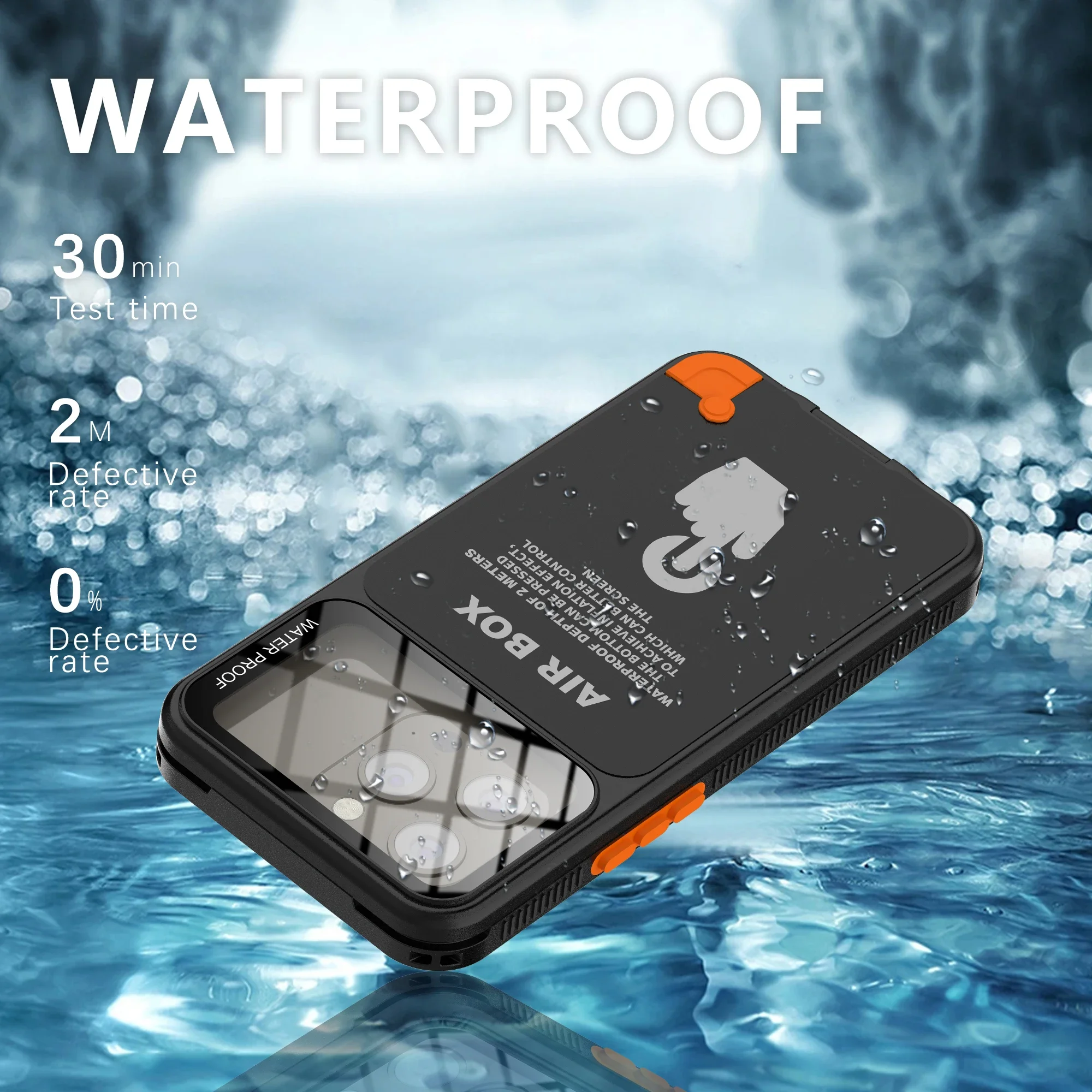 IP68 wasserdichte Handy hülle für Apple iPhone 15 14 13 12 Pro Max plus stoß feste Unterwasser-Tauch hüllen