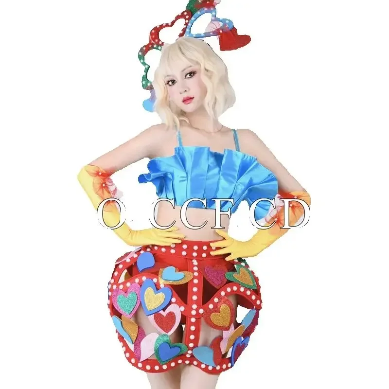 Roupa de festival feminina desempenho bonito jazz dança traje bar boate dj ds palco rave roupas festa wear