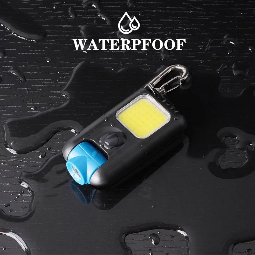 1PCS Mini Led Keychain Flashlight Multi-fuctional Usb Rechargeable Cob Work Lights Outdoor Emergency Camping Light Wholesale