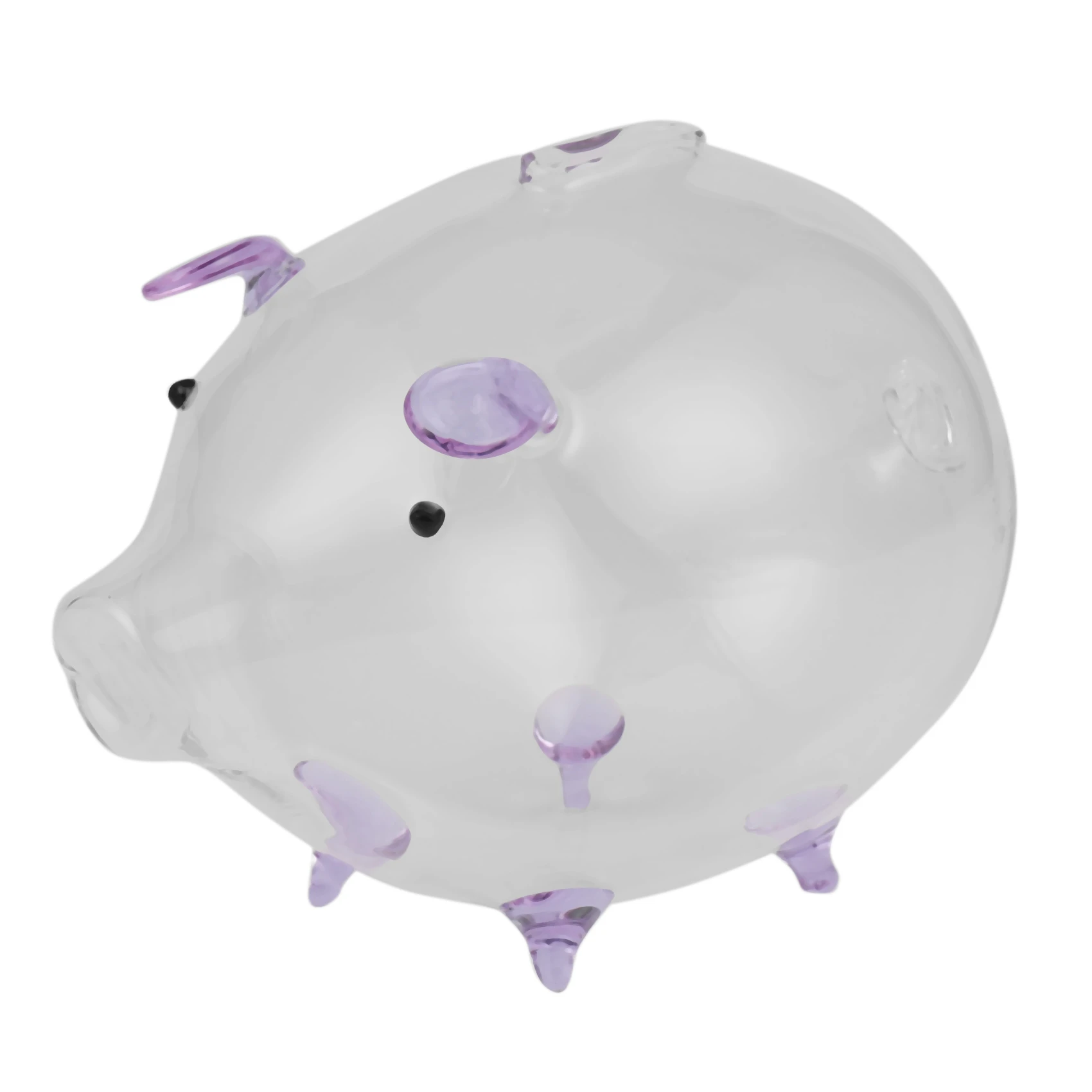 Pig Piggy Bank Money Boxes Coin Saving Box Cute Transparent Glass Souvenir Birthday Gift For Children Kids-Purple