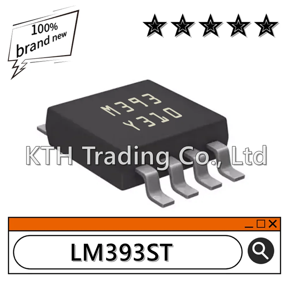 10Pcs/Lot Orginal New LM393ST LM393 M393 MSOP8 Low power dual voltage comparator chip Electronic components integrated circuit