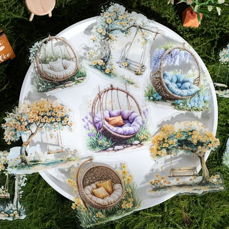 10pcs Stickers PET Shade Shake pack Players Stationery Supplies Sticker Tree Scrapbook cut Account Landscaping 130*100mm