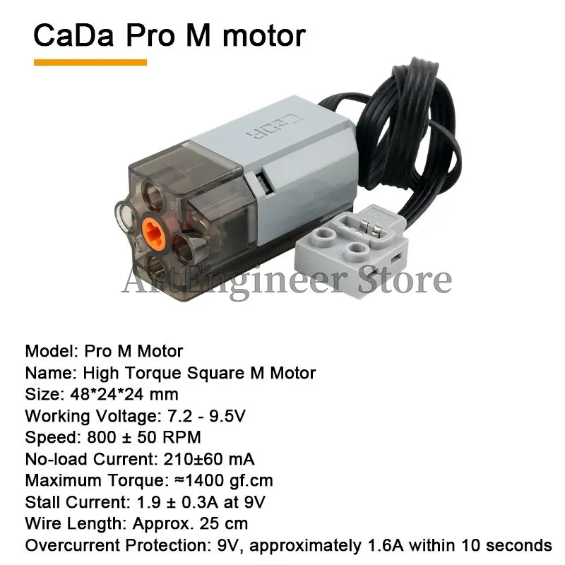CaDA Power Functions M/L/Servo Motor Building Blocks Motorized Technical Parts 2.4G Train Remote Control Kit Toys for Adult Kids view 4