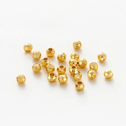 50/100pcs Stainless Steel Gold Color Plated Brass Hole 2 3 4mm Round Beads Spacer Beads Bracelet Diy Jewelry Accessories