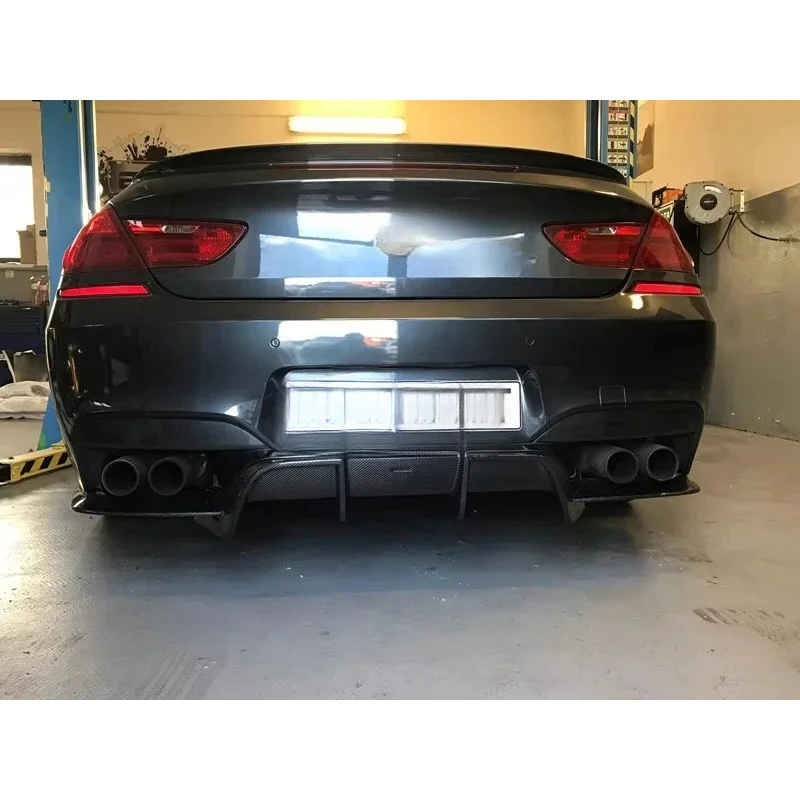 Carbon Fiber Rear Bumper Lip Diffuser Exhaust Cut-Outs
