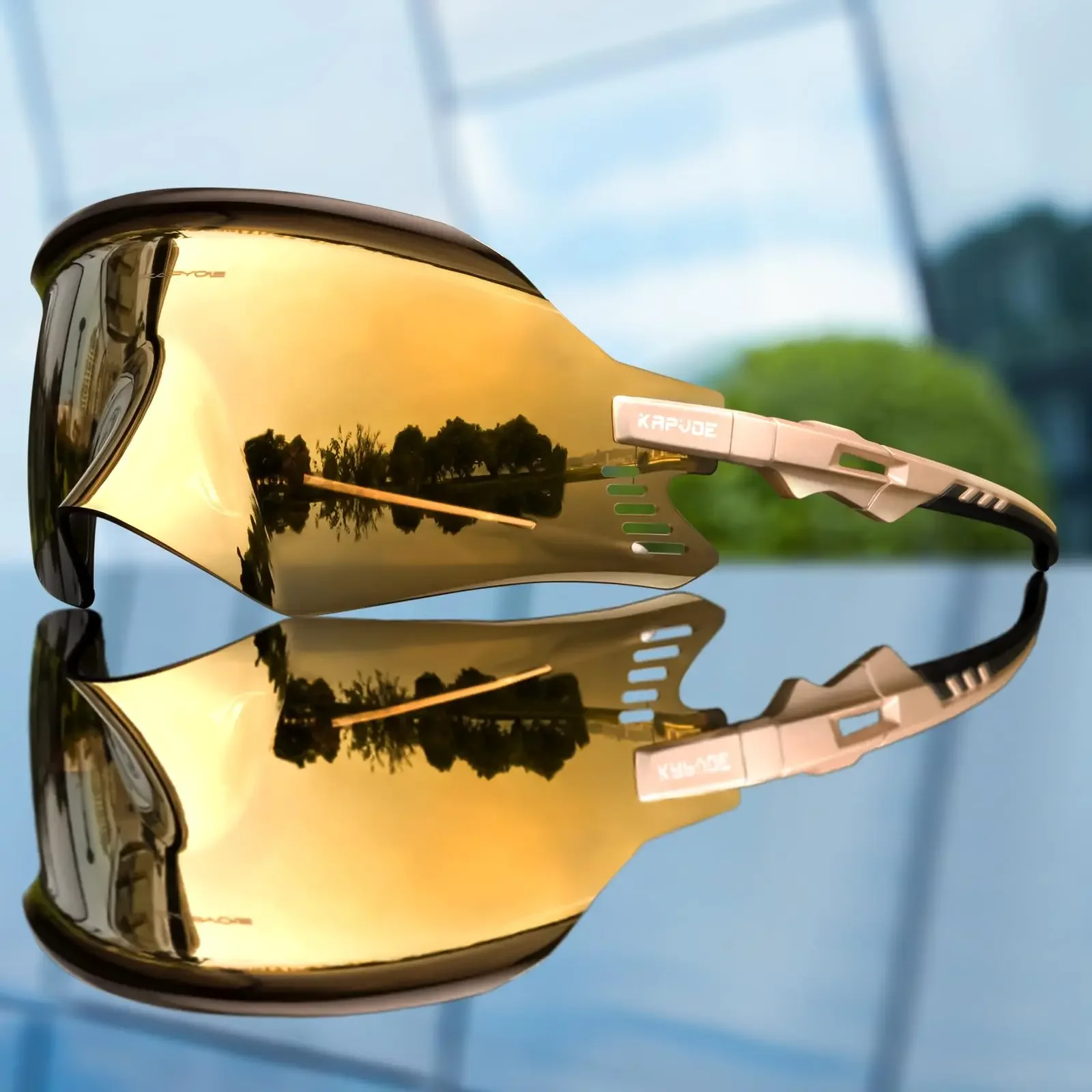 نظارات KAPVOE لركوب الدراجات للرجال والنساء، نظارات الترياتلون الرياضية والجري والدراجات الجبلية، نظارات شمسية مضادة للرياح للدراجات النارية