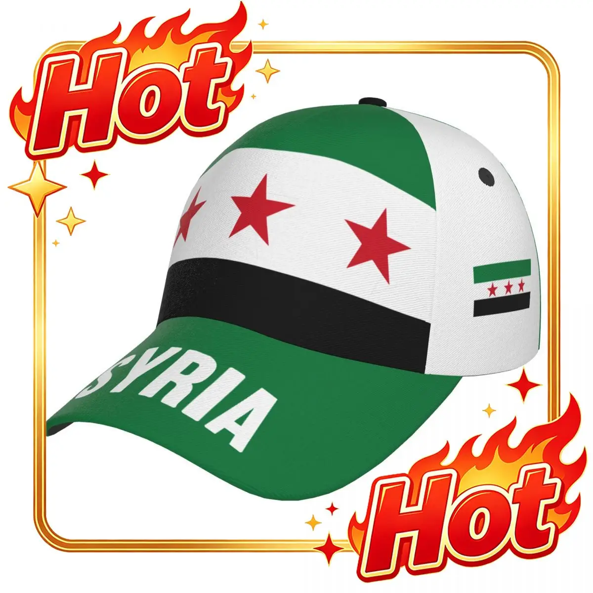Custom Hat Unisex 2026 Syria Flag 1932-1963 Adult Baseball Cap Patriotic Hat For Baseball Soccer Fans Men Women