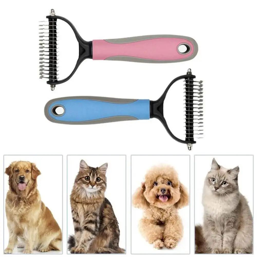 Professional Pet Deshedding Brush Dog Hair Remover Supplies Pet Brushes Dogs Shedding Cat Fur Cutter Grooming Knot Puppy Co P1Y8