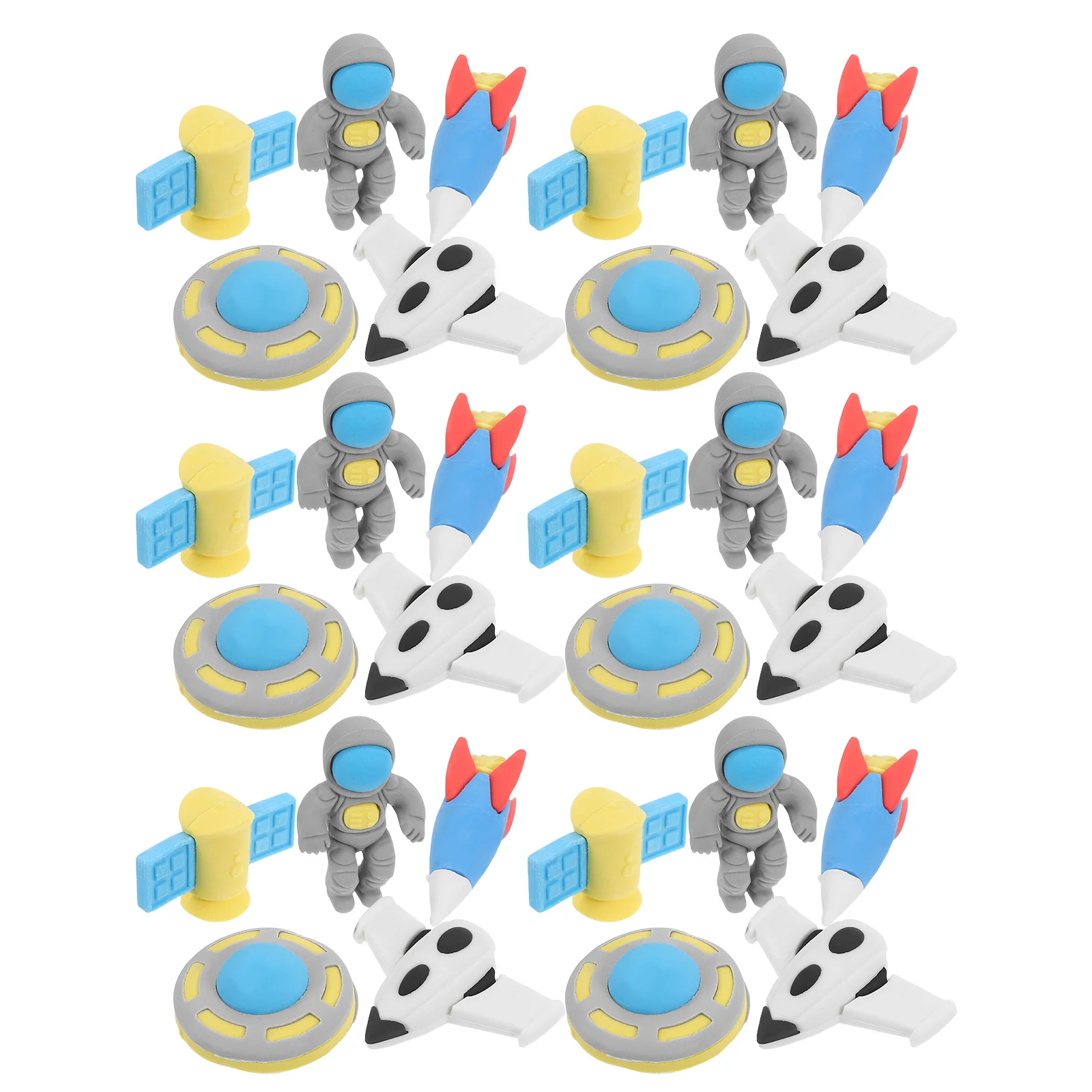 

50Pcs Space Theme Erasers Bulk Cute Rocket Astronaut Ufo Satellite Classroom Prizes Outer Space Party Favors Novelty Pencil