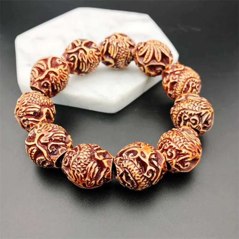 Fashion Rudraksha Beads Bracelets for Women Nature Rudraksha Bracelets Men Religious Buddha Meditation Buddhism Jewelry Amulets