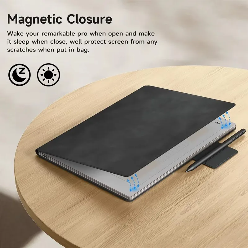 Funda para Remarkable Paper Pro (2024), Funda inteligente para libros electrónicos de 11,8 pulgadas con hebilla de lápiz, encendido/apagado automático, adsorción magnética delgada